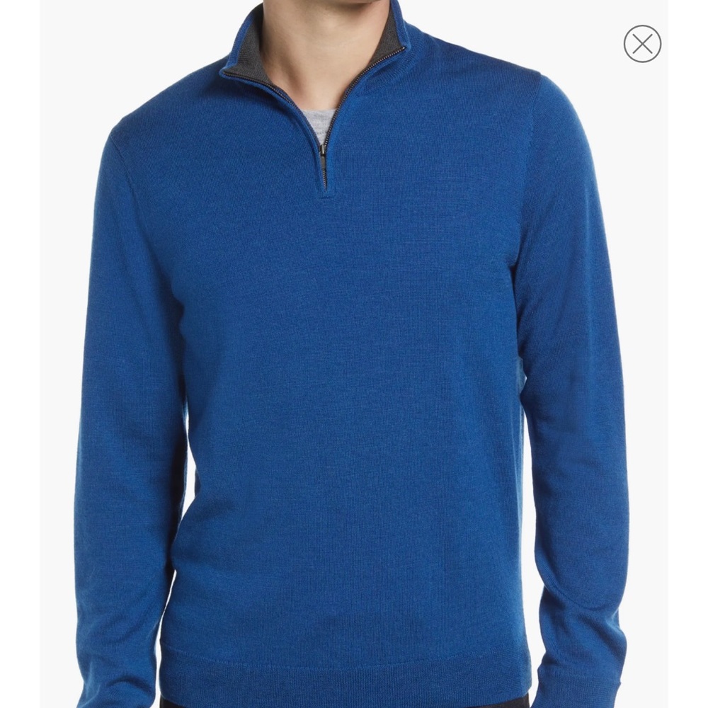 Nordstrom Washable Merino Quarter Zip Sweater SZ 2XL